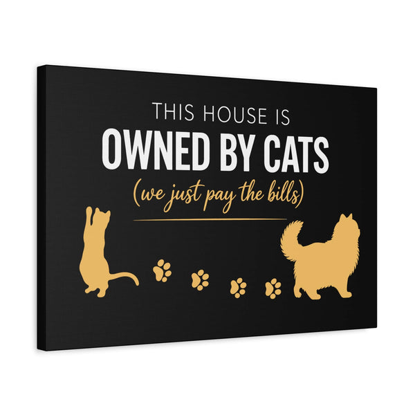 Owned By Cats canvas in Black & Gold, front view