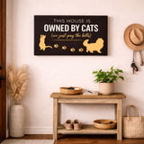 Owned By Cats funny cat canvas in a home - black version