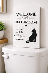 Funny Cat Bathroom Canvas