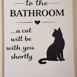 Video of the 16x24 funny cat bathroom canvas hanging on a bathroom wall