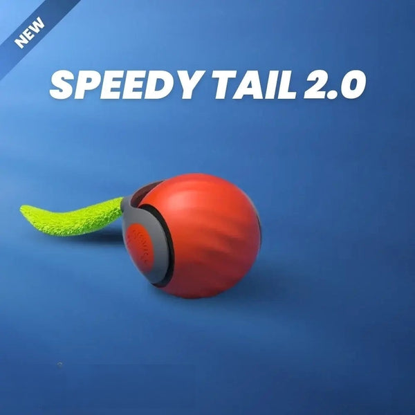 Cat playing with the Speedy Tail 2.0 moving cat toy